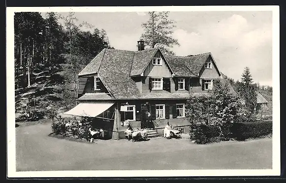 AK Baden-Baden, Blick auf das Gasthaus Zur Nachtigall