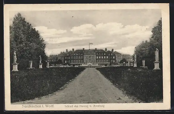 AK Nordkirchen i. Westf., Weg zum Schloss des Herzog von Arenberg