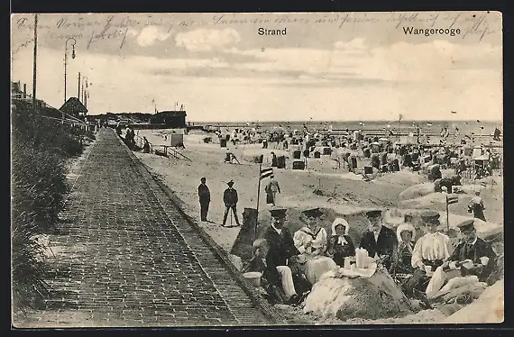 AK Wangerooge, Strand mit Promenade