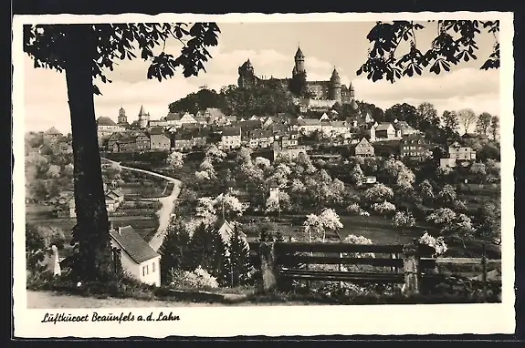 AK Braunfels a. d. Lahn, Ortsansicht mit Burg