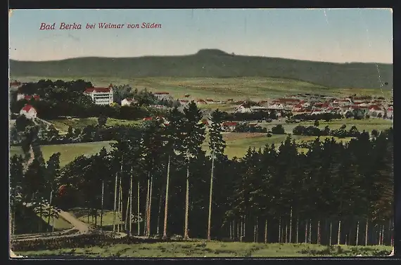 AK Bad Berka bei Weimar, Panoramablick von Süden