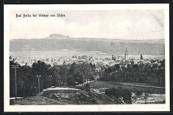 AK Bad Berka bei Weimar, Totale von Süden aus gesehen