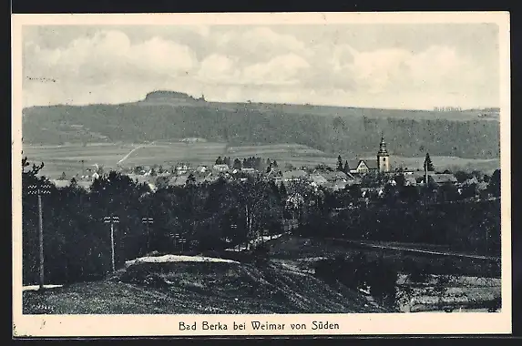 AK Bad Berka b. Weimar, Ortsansicht von Süden aus