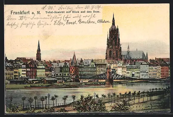 AK Alt-Frankfurt, Totalansicht mit Blick auf den Dom