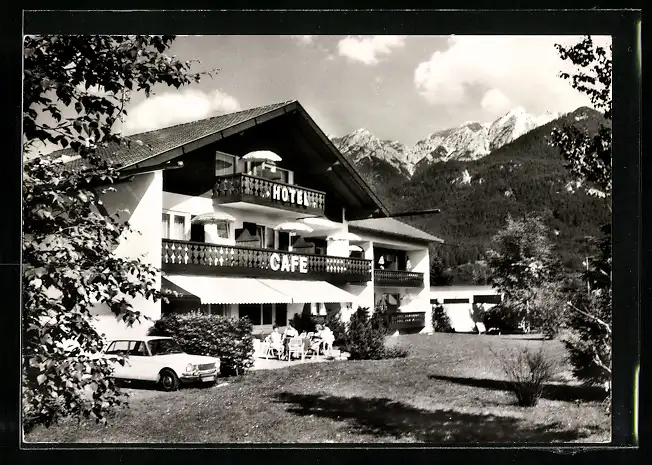 AK Wallgau b. Garmisch-Partenkirchen, Hotel garni Wallgauer Hof