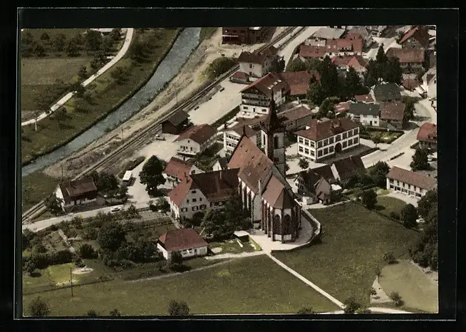 AK Lautenbach / Renchtal, Luftbild mit Wallfahrtskirche