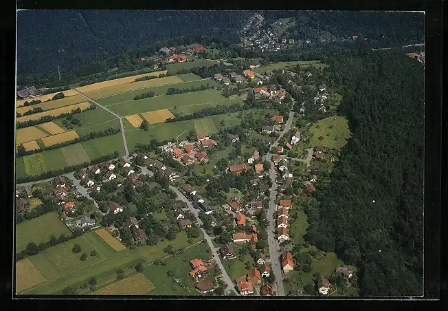 AK Bad Liebenzell-Unterlengenhardt, Ortspanorama, Luftbild