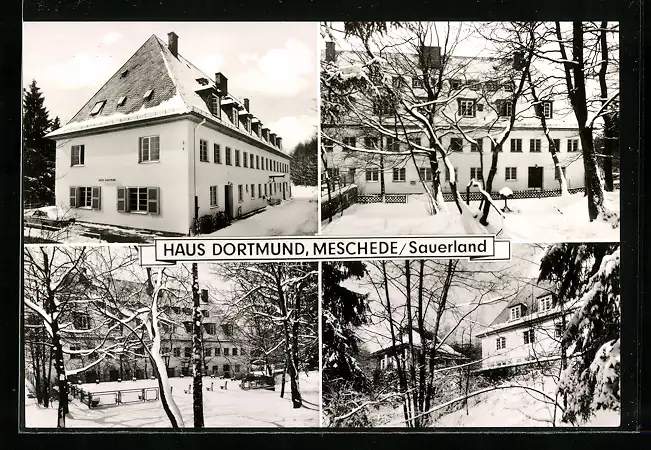 AK Meschede / Sauerland, Pension Haus Dortmund, Mehrfachansichten im Winter