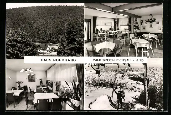 AK Winterberg / Hochsauerland, Pension Haus Nordhang, Bes. B. Fröhlking, Skilift