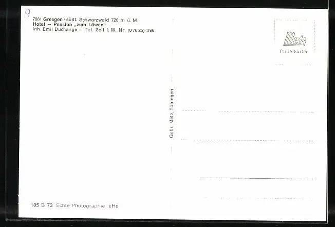 AK Gresgen / Schwarzwald, Hotel-Pension Zum Löwen im Winter, Inh. Emil Duchange