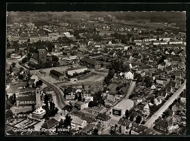 AK Castrop-Rauxel-Ickern, Blick auf den Ortsteil, Luftbild