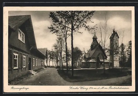 AK Brückenberg, Kirche Wang mit Pastorhäusern