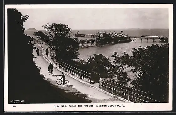 AK Weston-Super-Mare, Pier from the Woods