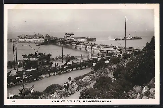 AK Weston-Super-Mare, View of Old Pier