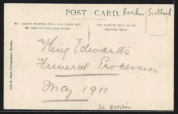 AK Brechin, King Edwards Funeral-Procession 1910