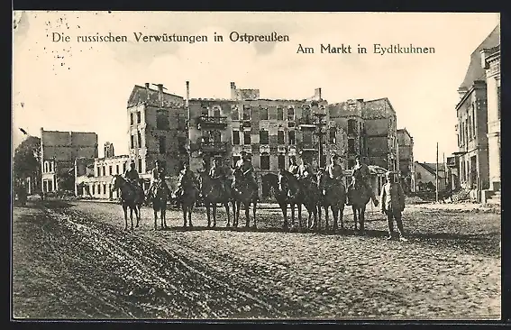 AK Eydtkuhnen, Markt nach der russischen Verwüstung