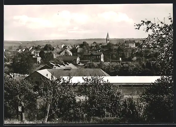 AK Bonenburg, Teilansicht der Ortschaft aus der Vogelschau