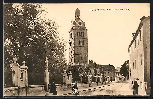 AK Regensburg, Partie am St. Petersweg