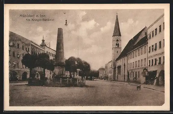 AK Mühldorf, Partie am Krieger Denkmal