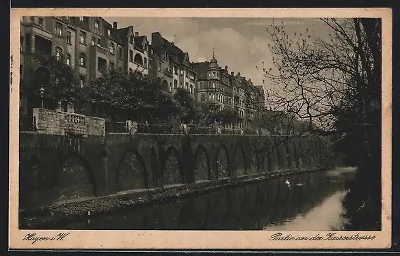 AK Hagen i. W., Partie an der Kaiserstrasse