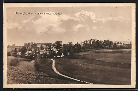 AK Rinkscheid b. Mühlhofe, Teilansicht mit Feldweg