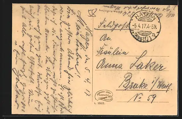 AK Hagen i. W., Heinitzstrasse mit Bäumen