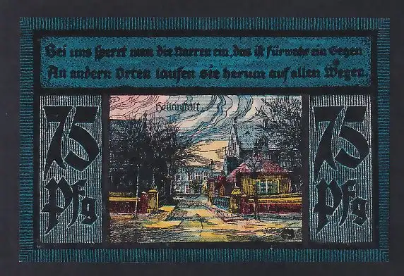 Notgeld Marsberg 1920, 75 Pfennig, Heilanstalt, Wappen