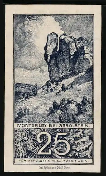 Notgeld Daun / Eifel 1920, 25 Pfennig, Monterley bei Gerolstein, Wappen