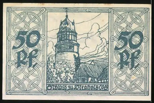 Notgeld Diepholz 1920, 50 Pfennig, Schloss zu Diepholz, Gutschein