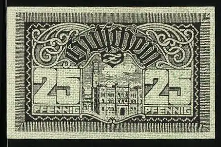 Notgeld Zittau 1919, 25 Pfennig, Ortspartie, Gutschein