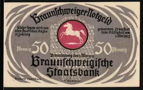 Notgeld Braunschweig 1921, 50 Pfennig, Blankenburg / Harz, Regenstein