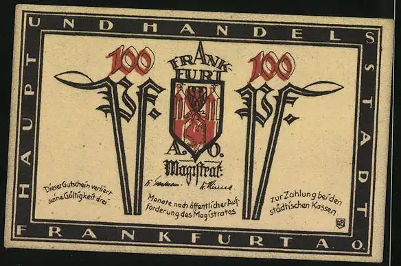 Notgeld Frankfurt a. O., 1 Mark, Marienkirche von Süden gesehen