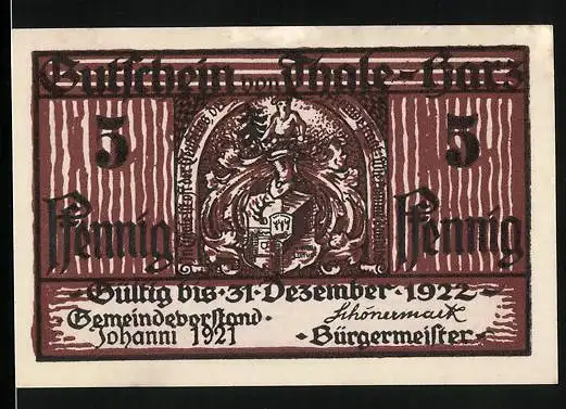 Notgeld Thale i. Harz 1921, 5 Pfennig, Bergtheater