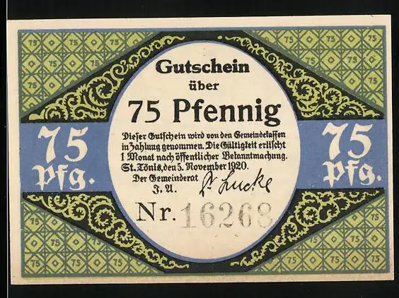 Notgeld St. Tönis 1920, 75 Pfennig, Papierherstellung
