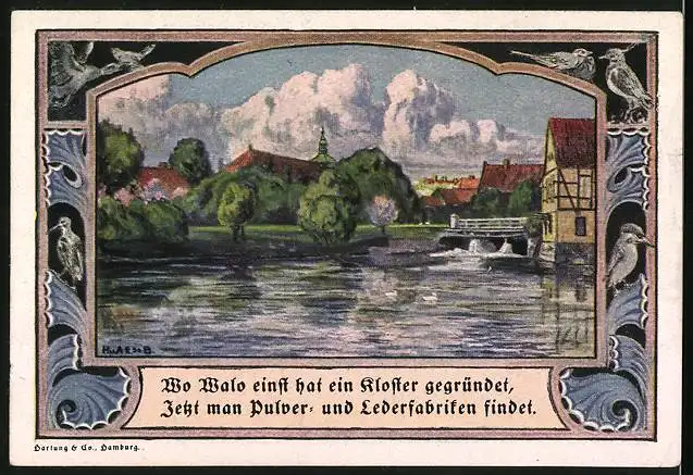 Notgeld Walsrode i. Lüneburger Heide 1922, 1 Mark, Erholungsheim, Ortspartie