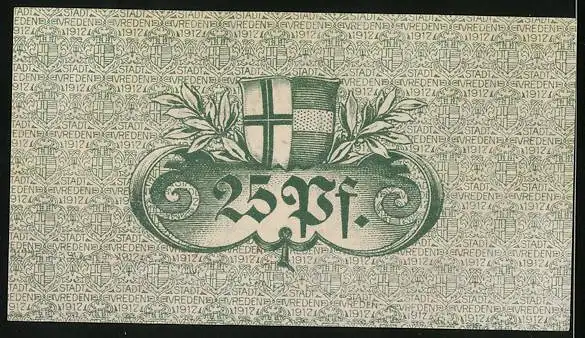 Notgeld Vreden in Westf. 1917, 25 Pfennig, Wappen der Stadt