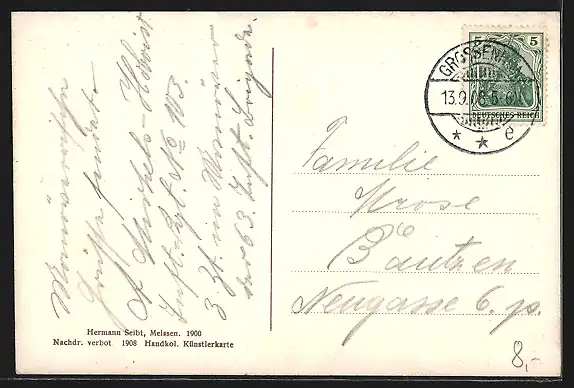 AK Grossenhain / Sachsen, Strassenpartie Promenade