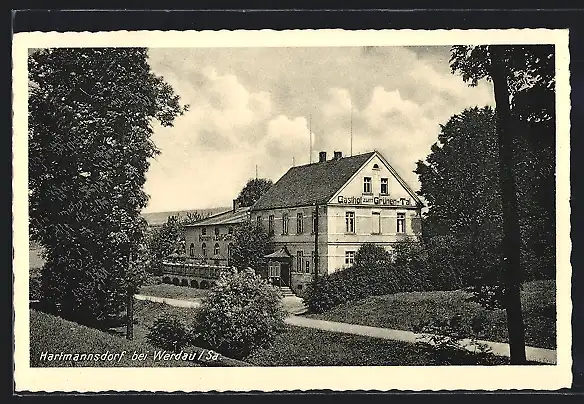 AK Hartmannsdorf / Zwickau, Gasthof zum Grünen Tal, Inh. Walter Meinhardt