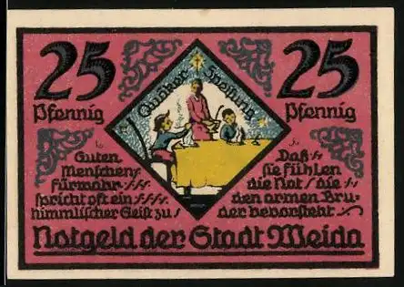 Notgeld Weida 1921, 25 Pfennig, Quäker-Speisung