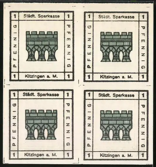 Notgeld Kitzingen a. M. 1920, 1 Pfennig, Wappen