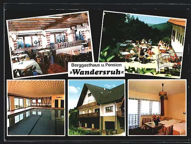 AK Lautenbach-Sohlberg, Berggasthaus und Pension Wandersruh in fünf Ansichten