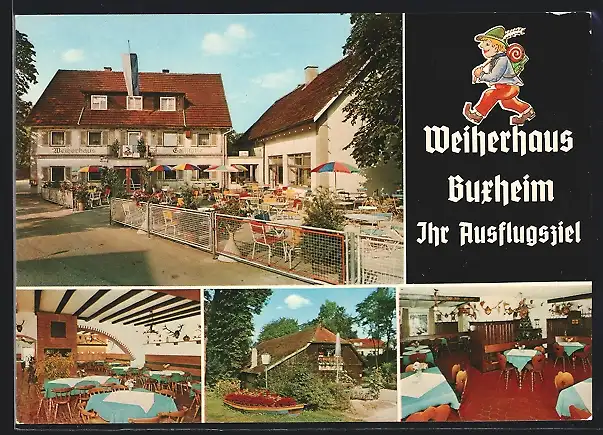 AK Buxheim / Iller, Gaststätte Weiherhaus in vier Ansichten