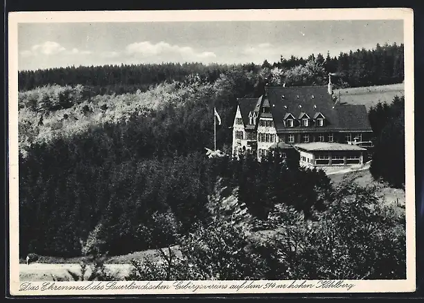 AK Dahle / Altena, Ehrenmal des Sauerländischen Gebirgsvereins auf dem Kohlberg