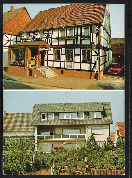 AK Waldeck-Freienhagen, Gasthaus-Metzgerei Krause, Rückansicht