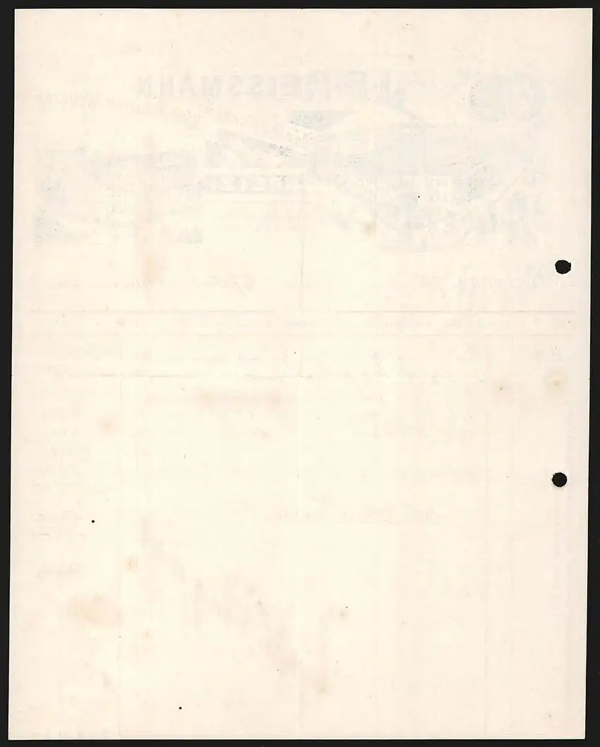 Rechnung Greiz 1893, J. P. Reissmann, Mechanische Wollenwaaren-Weberei, Ansichten zweier Werke und Auszeichnung 1880