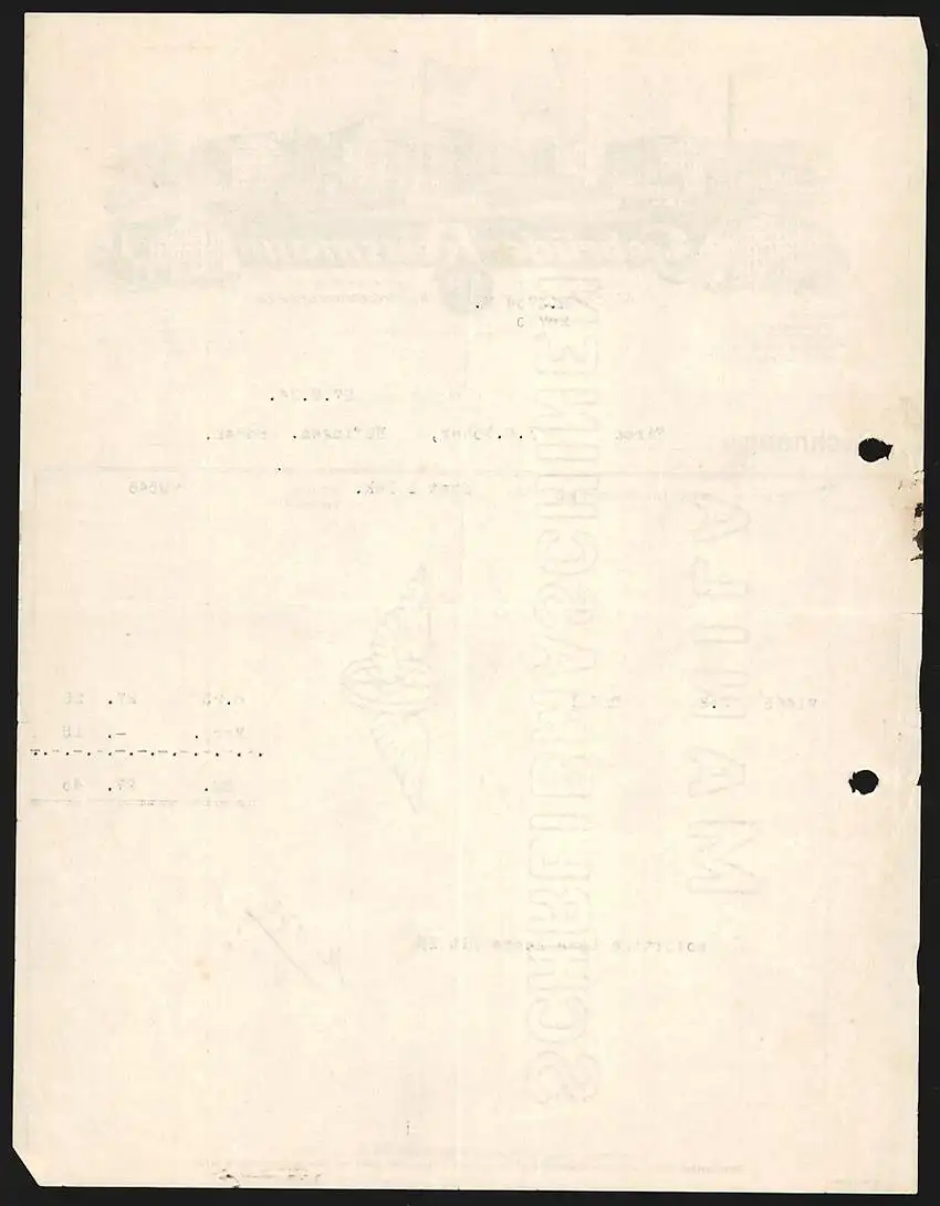 Rechnung Greiz 1934, Gebrüder Reissmann, Mechanische Kammgarnwebereien, Ansichten dreier Betriebsstellen