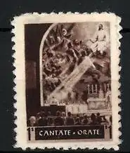 Reklamemarke Cantate-Orate, Gnadenbild über einem Altar