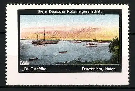 Reklamemarke Daressalam, Hafenbild, Serie: Deutsche Kolonialgesellschaft, Deutsch-Ostafrika