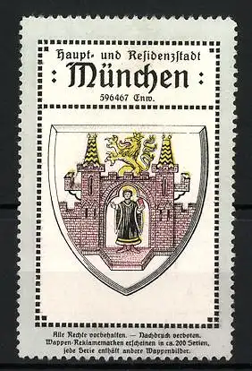 Reklamemarke München, Haupt- und Residenzstadt, Wappen