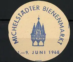 Reklamemarke Michelstadt, Michelstädter Bienenmarkt 1976, Turm